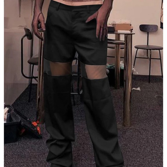 Incerun Men’s Pants with Mesh Panels - Picture 2 of 6